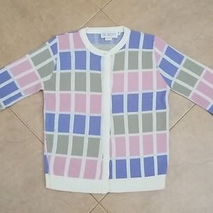 VTG 80s Pastel Checkered Cartigan
